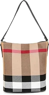 [JOTHIN] Tote Bag for Women Designer Handbags Canvas Plaid Purses and Handbags Bucket Bag Shoulder Bag(Black), Black, Large