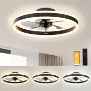 Low Profile Ceiling Fans with Lights and Remote, 19.7in Flush Mount Ceiling F...