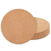 4 Pack 9" Round Cork Coaster Mat Trivet for Plants Kitchen Hot Pads Pots Pans