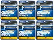 Gillette Mach3 Turbo Razor Blade Cartridges. 8 Count (6 Pack)