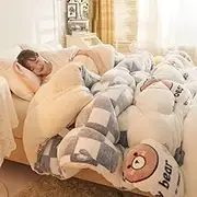 Velvet Queen Comforter Soft and Snug - Locked in Warmth and Comfort King Plush Comforter - Beautiful and Generous Fuzzy Comforter Queen(E,150 * 200cm/3kg)
