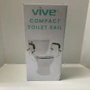 Vive Toilet Safety Rail Adjustable Grab Bar Compact Support Frame w/Handrail