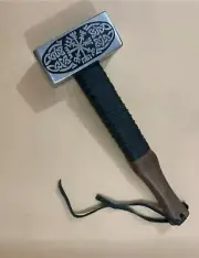 Damascus Steel Viking War Hammer | Handcrafted Hammer with Ashwood Handle