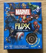 **NEW** Marvel FLUXX Card Game W Collector's Coin Hulk Spider Man Iron Man