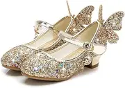 [TangDao] Girl Princess Shoes Glitter Butterfly 3cm Heeled Fancy Dress Sandals Sequins Mary Jane Wedding Party Shoes