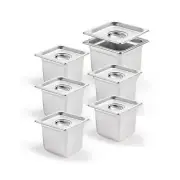 CURTA 6 Pack Anti-Jam Hotel Pans with Lids, 1/6 Size 6 Inch Deep, NSF Commerc...