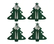 Green Christmas tree knife and fork set Christmas tree tableware set knife and fork bag 4 pieces for a set