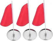 3 Sets Golf Practice Cup Flag Putting Practice Hole Flag Golf Hole Cup Golf Flag for Outdoor Practice Golf Green Hole Cup Cover Indoor Putting Cup Golf Mini Flag Red Oxford Cloth