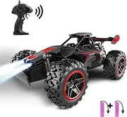 SZJJX Remote Controlled Car from 3 4 5 6 7 8+ Years Children, 2.4 GHz RC Car Toy with LED Lights, Alloy Housing, 15 + km/h Racing Car Remote Controlled, 2WD RC Car Crawler Gift Girls Boys Black Red