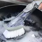Dishwashing with Soap Dispenser Dish Scrubber Brush Sponge Scrub Cleaner