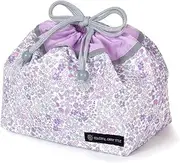COLORFUL CANDY STYLE NL701400 Drawstring Lunch Bag with Gusset, Includes Name Tag, Water-Repellent, Non-Iron, Floral Mist, Water Repellent, Lightweight, Stain Resistant, Wrinkle Resistant, Non-Iron,