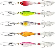Fishing Spinner Baits, with Feather Tail Fishing Gear Bait 5X, Metal Hooks Sequins, Advanced Tackle Accessories for Men Targeting Sunfish, Crappie, Bass, Trout