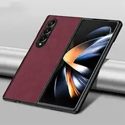 Leather Case for Samsung Galaxy Zfold4 Zfold3 Zfold Z Fold 5 4 3 Fold5 Fold4 Fold3 5G Silicone Shockproof,Wine Red,04,for Samsung Z Fold5