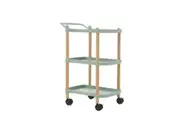 3 Tier Kitchen Rolling Storage Cart with Wheels & Handle - Green