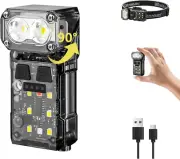 Rechargeable EDC Flashlight, Mini Compact Pocket Flashlights High Lumens with Cl
