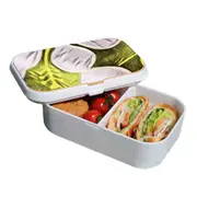 Lunch Box Food Container Snack Picnic Authentic Wood Strap Cutlery Charming