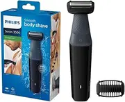 Philips Bodygroom Series 3000 Showerproof Body Groomer/Trimmer and Skin Friendly Electric Shaver with 50 Mins Cordless Use, Black, BG3010/15