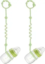 RTMOK (2 Pcs) Sippy Cup Strap Keep Bottles and Sippy Cups Off The Floor, Sippy Cup Holder Strap Suitable for High Chairs, Strollers and Water Bottles- Dishwasher Safe