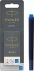 Parker QUINK Long Fountain Pen Ink Refill Cartridges, Washable Blue, 5 Count