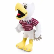 125147 MANLY SEA EAGLES NRL TEAM MASCOT PLUSH TOY CHARACTER WITH FOOTBALL 27CM