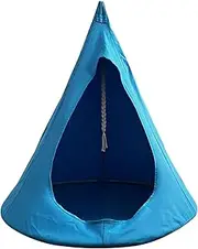 Hammock Outdoor Indoor Patio Hammock Swing Hanging Chair Suspended Homestay Attraction Hanging Cage Lazy Hammock Tent Lightweight(Blue)
