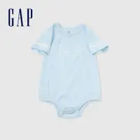 在飛比找蝦皮商城優惠-Gap 嬰兒裝 Logo純棉小熊印花圓領短袖包屁衣-藍色(8
