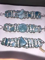 larimar bracelet & sterling silver bracelet ,