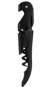 Black on Black Waiters Double Hinge Corkscrew Wine Key Bottle Opener Foil Cutter
