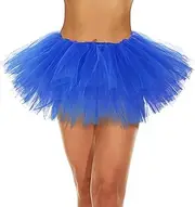 [YTJYZB] Women's Classic 5 Layered Tulle Skirt Vintage Tutu Pleated Petticoat Ballet Bubble Dance Party Mini Short Pettiskirts for Cosplay Festive Costume