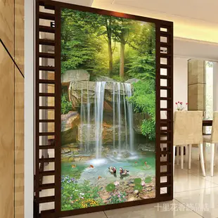 【2F3F】走廊過道墻紙壁畫壁紙玄關墻貼墻畫屏風玻璃貼紙裝飾畫樹林風景