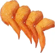 BRIGHTFUFU 4pcs Realistic Artificial Chicken Wings Model Simulated Fake Food for Restaurant Display Bakery Decor Early Childhood Centers Photography Props and Home Decoration