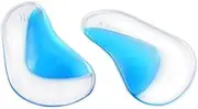 1Pair Gel Arch Support Insoles Self Adhesive Arch Support Correction Backfoot Valgus Pads Silicone Orthopedic Flat Feet Orthotic Arch Supports Insoles(Blue)