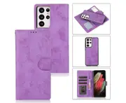 Detachable Wallet Phone Case for Easy Portability (Purple), Flip Case for Samsung Galaxy S21 Ultra