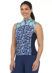 Kerrits Print Mix Ice Fil Sleeveless Top - Galaxy Blue/Snaffle Symphony