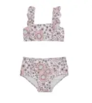 Seafolly Girls Size 3 Pink Floral Mini Tube Bikini Set BNWT