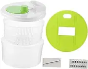 Mikinona Manual Rotation Vegetable Spinner 2-in-1 Fruit Salad Strainer Large Capacity White Kitchen Tool