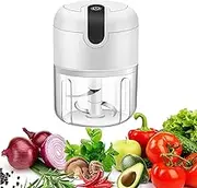 Vshinic Electric Mini Garlic Chopper,Food Processor,Portable Cordless Garlic Mincer Masher,Meat Grinder with USB Charging For Vegetable,Chili,Fruits,Ginger,Baby Food,Seasoning 250ml(White)