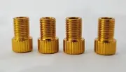 6 x Valve Adapter - Presta To Schrader Converter Road Bike Pump - Gold/Copper