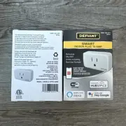 Defiant Smart Plug & Timer Wi-Fi Bluetooth Single Outlet White 2 Pack