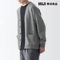 在飛比找momo購物網優惠-【MUJI 無印良品】男羊毛可水洗中密織V領開襟衫(共6色)