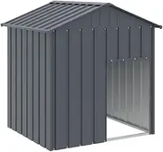 Dog House Dog Kennel with Roof Dog Crate Anthracite Galvanised Steel vidaXL
