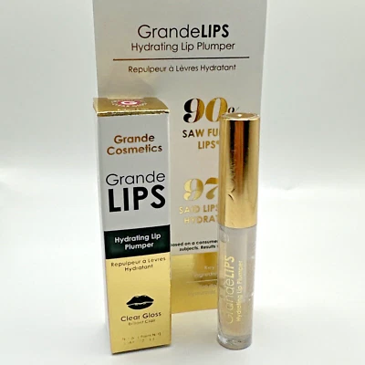 GrandeLips Hydrating Lip Plumper Clear Gloss MINI 0.04oz/1.1ml Sealed