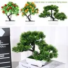 Hotel Adornment Fake Flower Potted Pine Tree Simulation Bonsai Artificial Plant