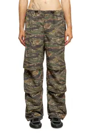 [Diesel] Diesel - Cargo pants in camo-print nylon - Pants - Man - Green 44 Green