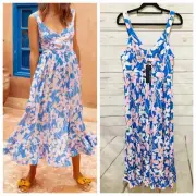 New MISTER ZIMI Dress Size AU 12 (US 8) Lyon Daphne BNWT Floral V Neck