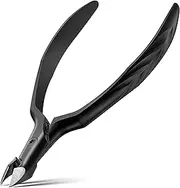 FERYES Professional 1/2 Jaw Cuticle Nippers - 4R13 Stainless Steel Cuticle Clippers with Built-in spring Design, Ultra-Sharp Precision Blades for Manicure, Pedicure & Dead Skin Removal