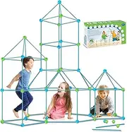 Kids Fort Building Kit 120 Pieces Construction STEM Toys for 5 6 7 8 9 10 11 12 Years Old Boys and Girls Ultimate Forts Builder Gift Build DIY Educational Learning Toy for Indoor & Outdoor
