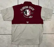 NWT Rare Columbia PFG FSU Florida Button Down Shirt Double Side Graphic Size L