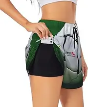 [GaxfjRu] White Soccer Ball Print Women's Running Shorts High Waisted Running Shorts Pocket Sporty Gym Elastic Short