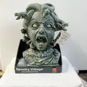 Halloween Medusa Head Light Up Bust Decor Motion Activated Snakes Fog New! 12”